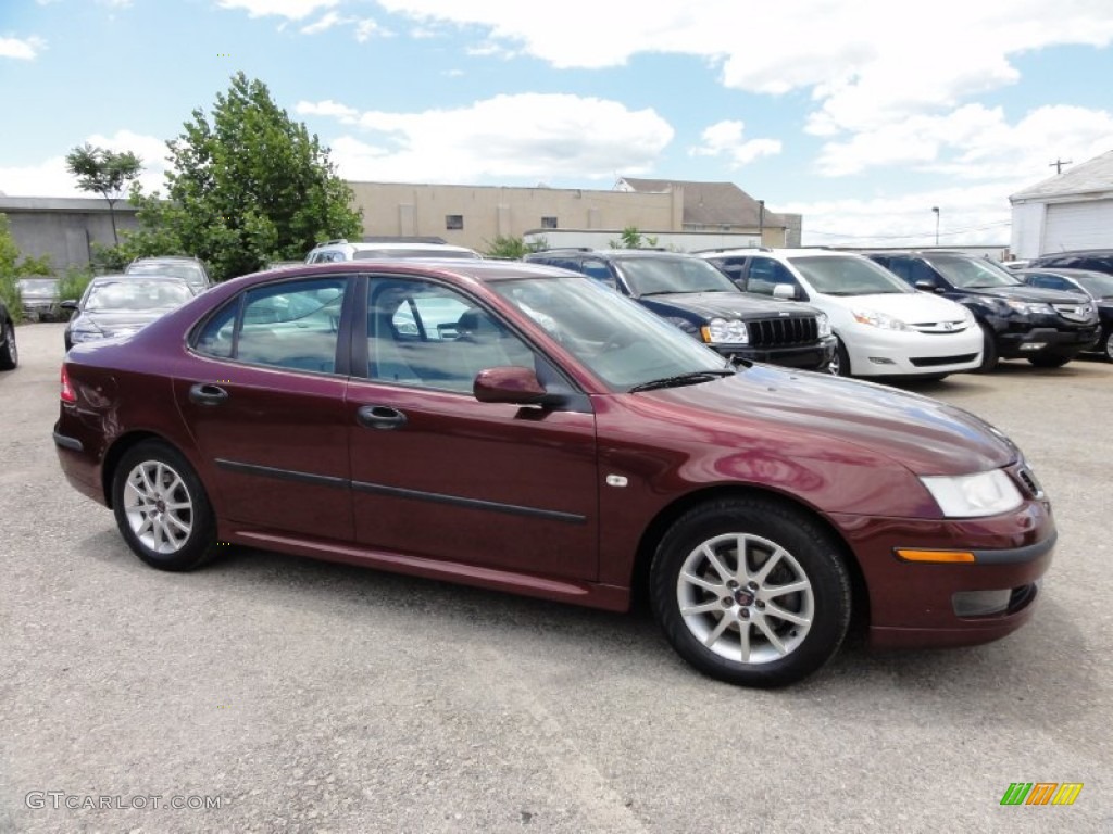 2004 9-3 Arc Sedan - Merlot Red Metallic / Parchment photo #7