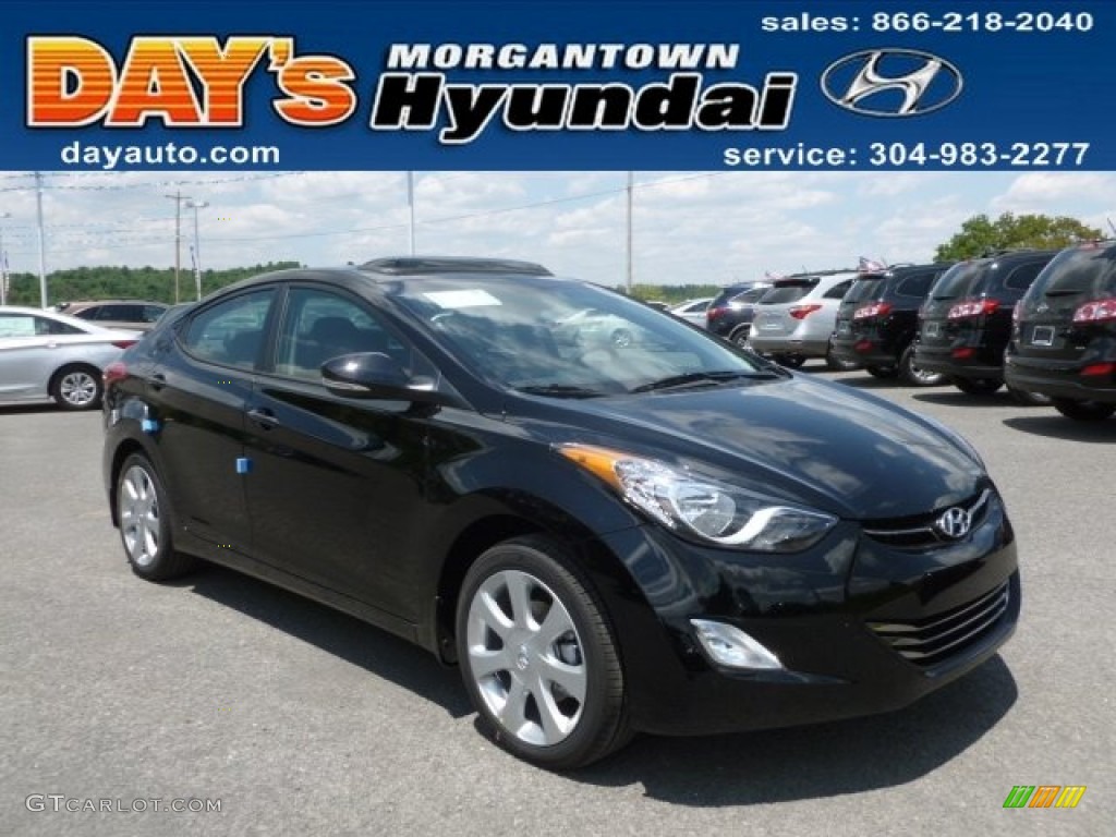 2013 Elantra Limited - Black / Black photo #1