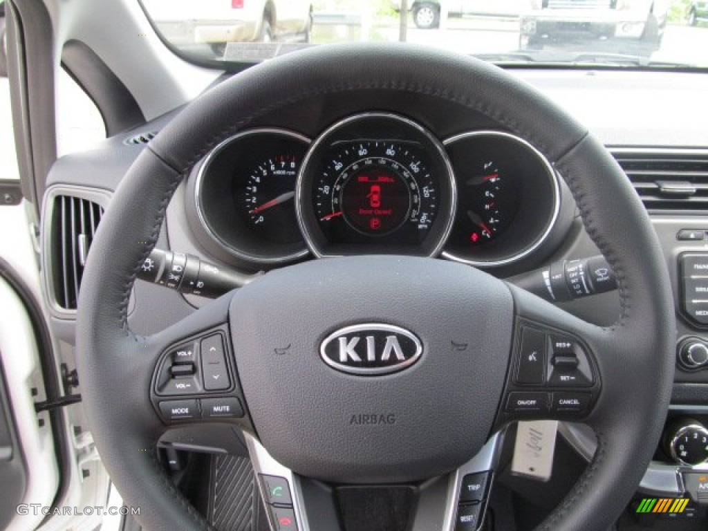 2012 Kia Rio EX Black Steering Wheel Photo #67181864