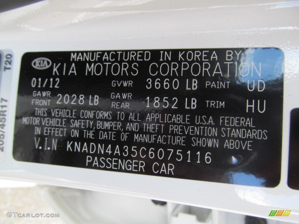 2012 Rio Color Code UD for Clear White Photo #67181913
