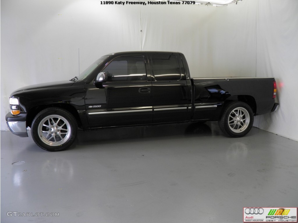 2002 Silverado 1500 LS Extended Cab - Onyx Black / Tan photo #5
