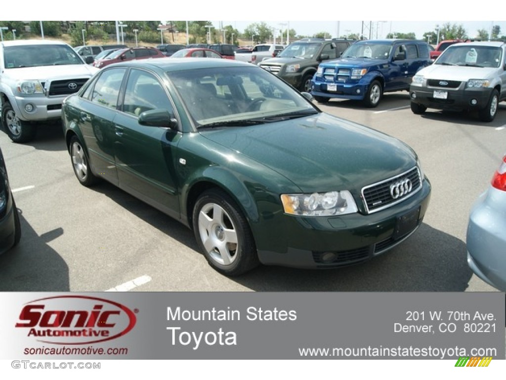 2002 A4 1.8T quattro Sedan - Goodwood Green Pearl Effect / Grey photo #1