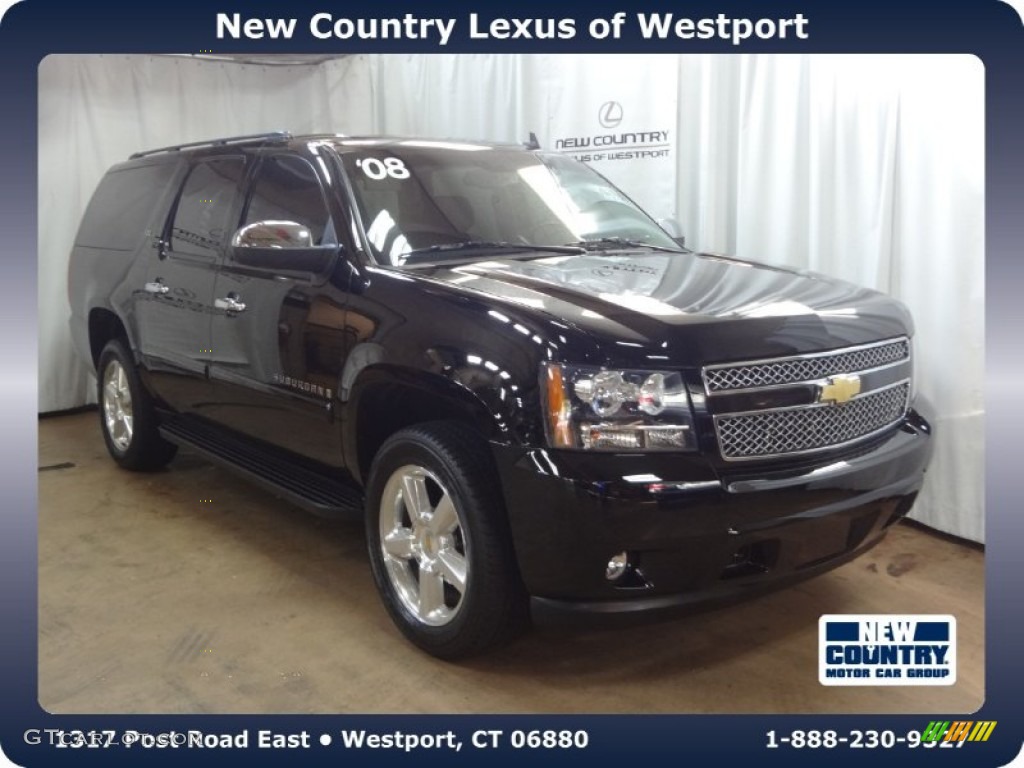 2008 Suburban 1500 LTZ 4x4 - Black / Ebony photo #1