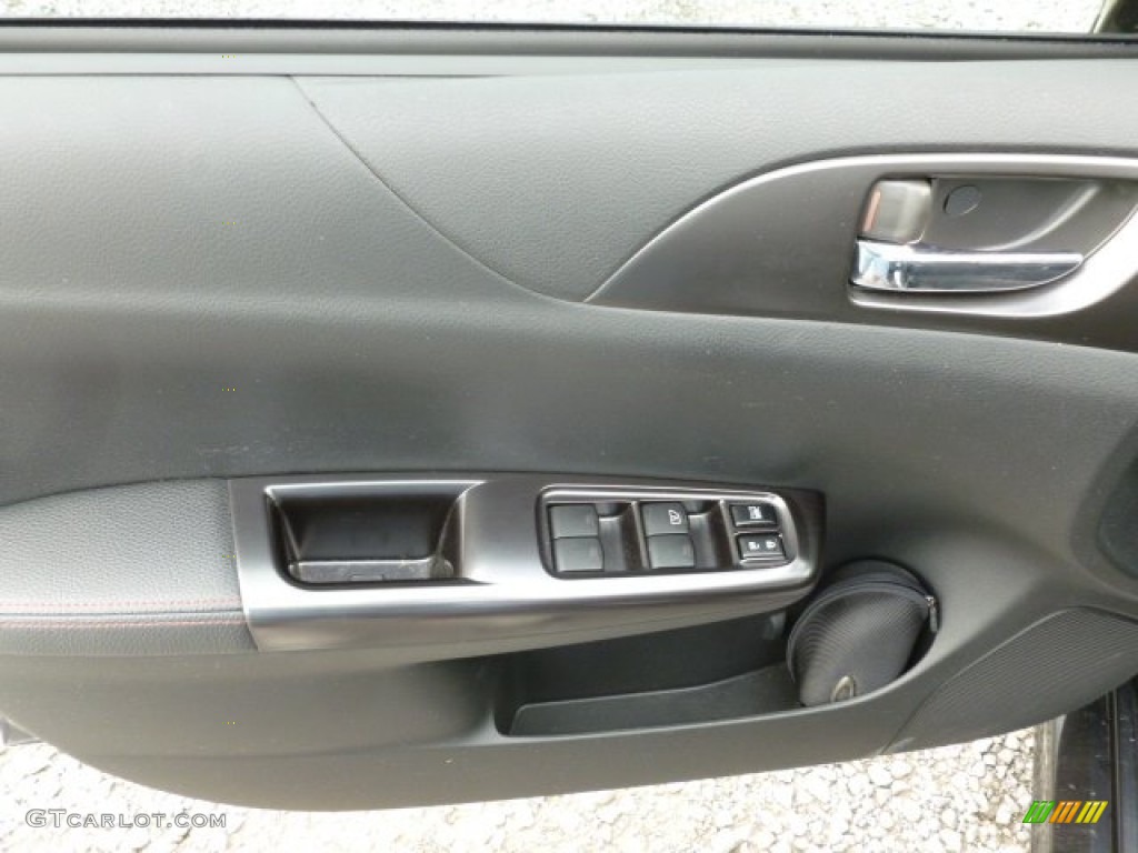 2011 Subaru Impreza WRX STi STI  Black/Alcantara Door Panel Photo #67187567