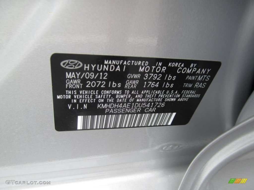 2013 Elantra Limited - Shimmering Air Silver / Gray photo #10