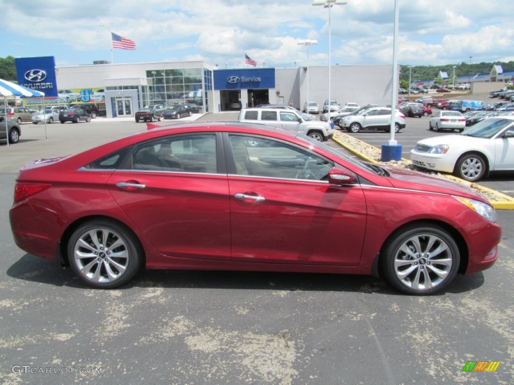 2013 Sonata Limited 2.0T - Sparkling Ruby / Camel photo #2