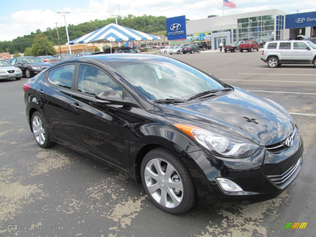2013 Elantra Limited - Midnight Black / Black photo #1