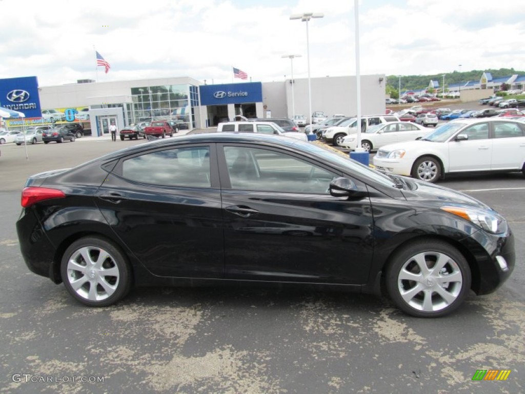 2013 Elantra Limited - Midnight Black / Black photo #2