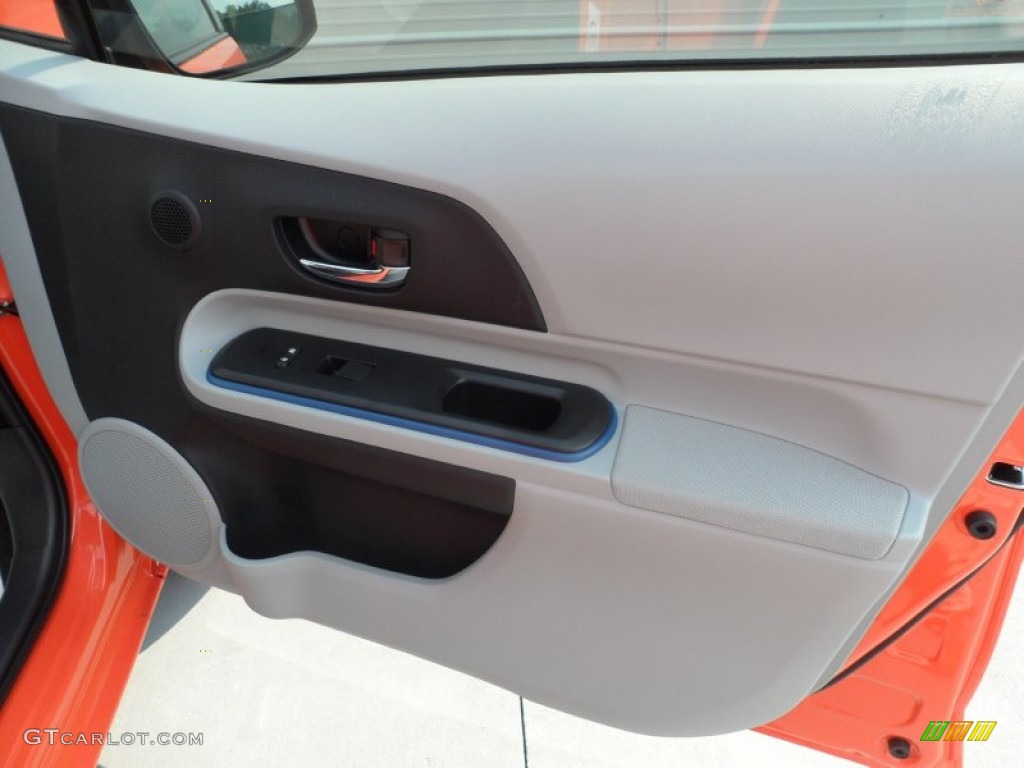 2012 Toyota Prius c Hybrid Three Light Blue Gray/Black Door Panel Photo #67199453