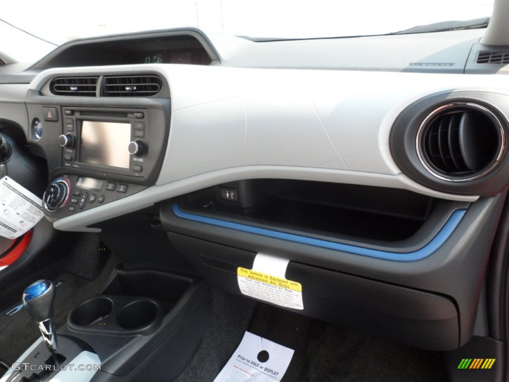2012 Toyota Prius c Hybrid Three Light Blue Gray/Black Dashboard Photo #67199460