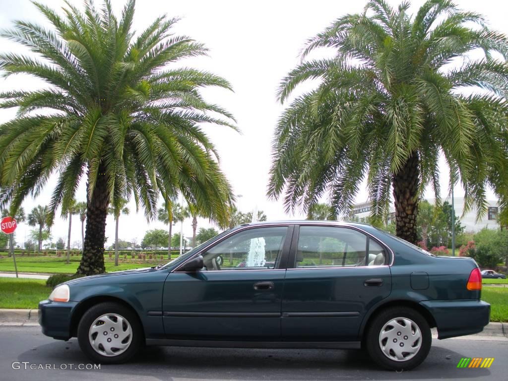 1996 Civic LX Sedan - Dark Green Pearl Metallic / Beige photo #1