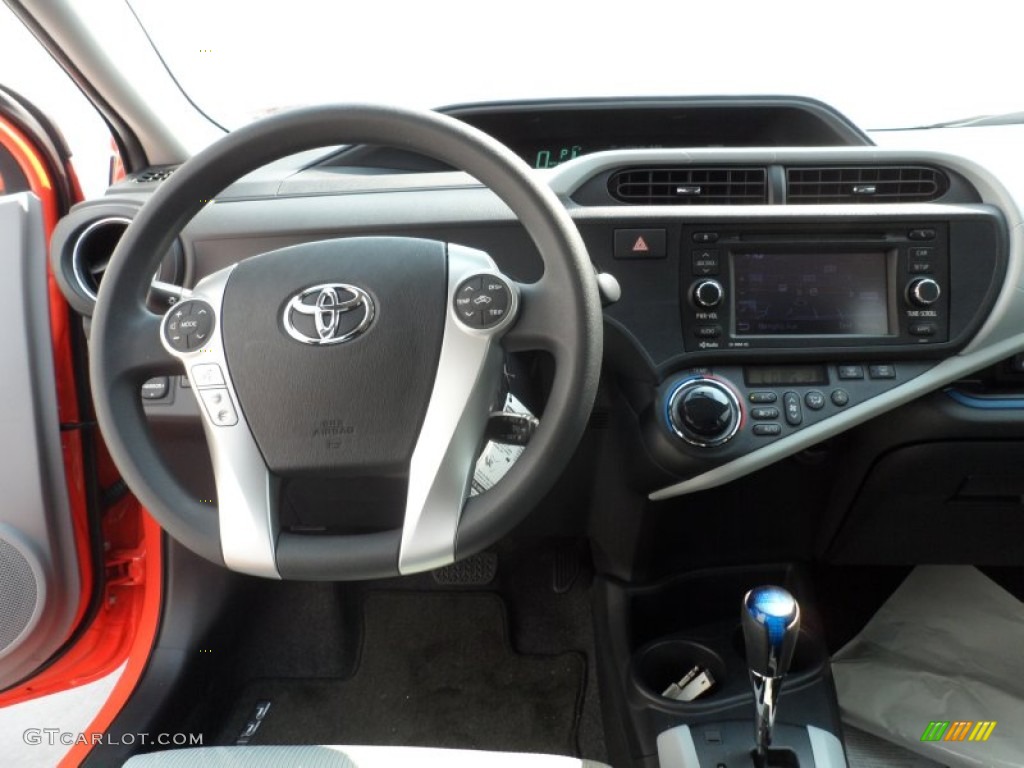 2012 Toyota Prius c Hybrid Three Light Blue Gray/Black Dashboard Photo #67199525
