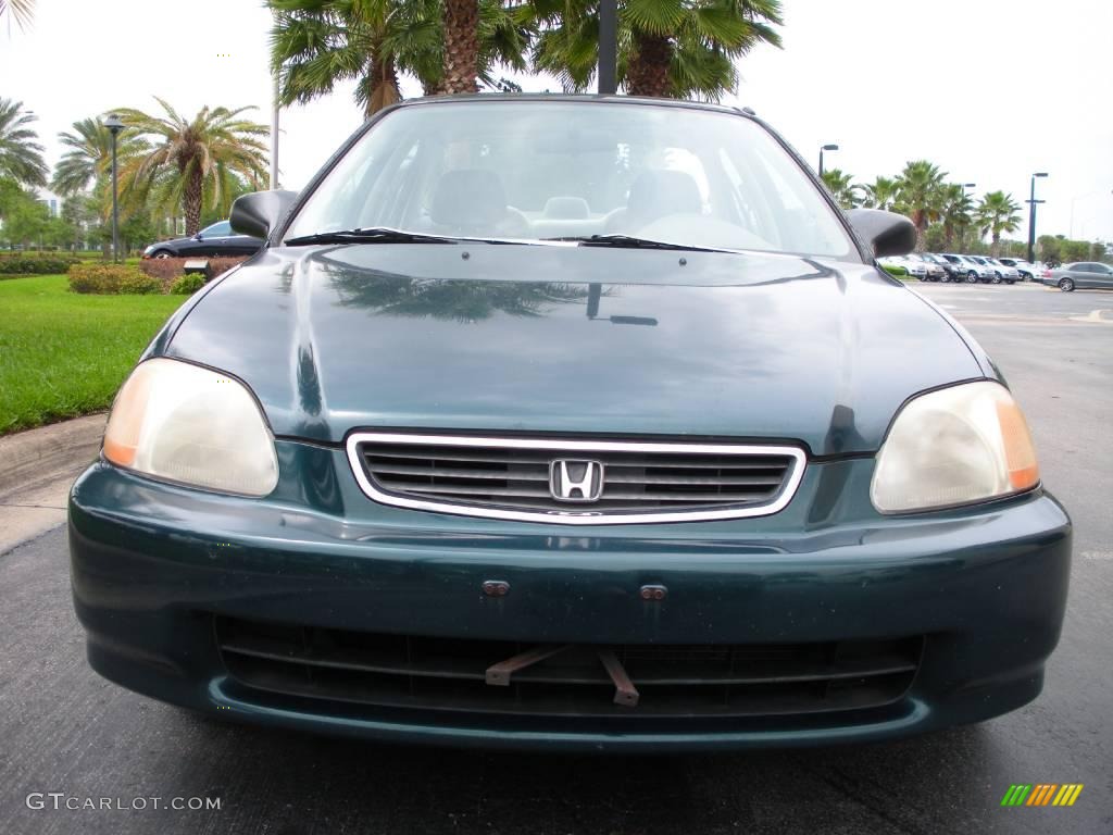 1996 Civic LX Sedan - Dark Green Pearl Metallic / Beige photo #3