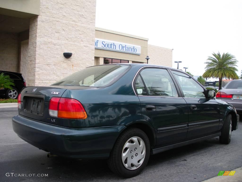 1996 Civic LX Sedan - Dark Green Pearl Metallic / Beige photo #6