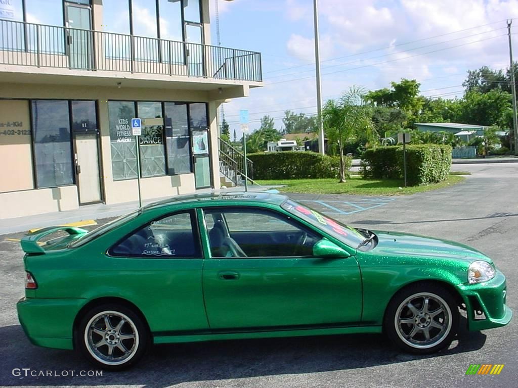 1996 Civic EX Coupe - Custom Sparkle Green / Gray photo #6