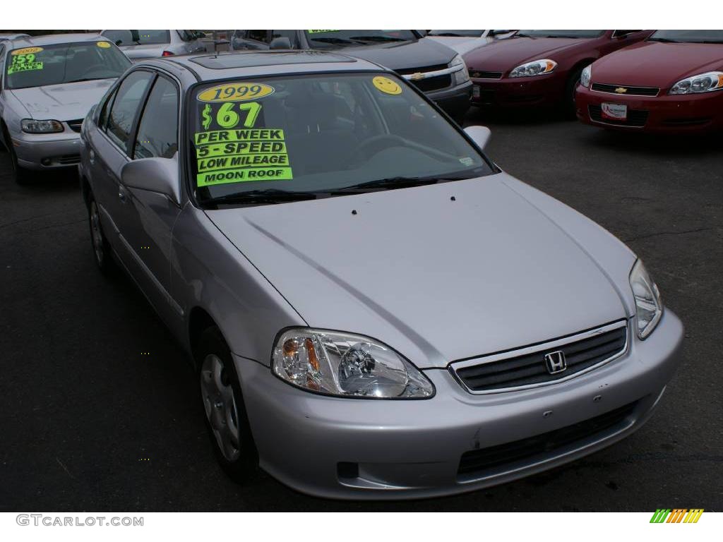 1999 Civic EX Sedan - Vogue Silver Metallic / Gray photo #3