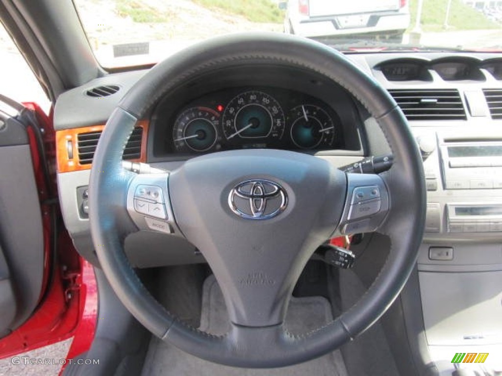 2008 Toyota Solara SLE V6 Convertible Dark Stone Steering Wheel Photo #67203099