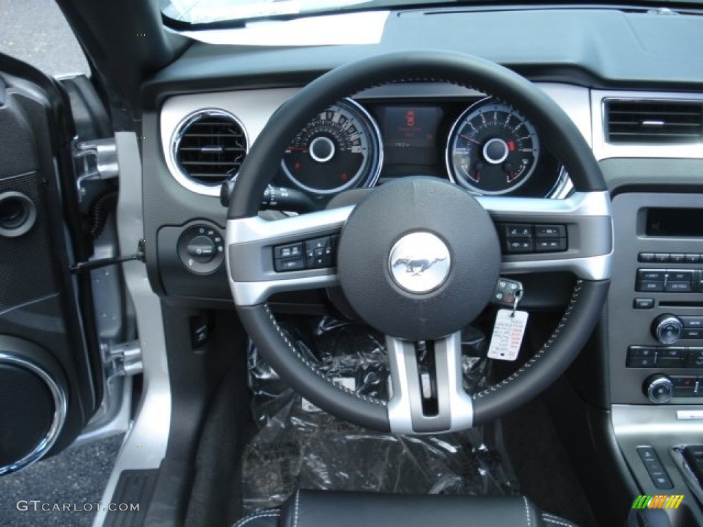 2013 Ford Mustang V6 Mustang Club of America Edition Convertible Charcoal Black Steering Wheel Photo #67205643