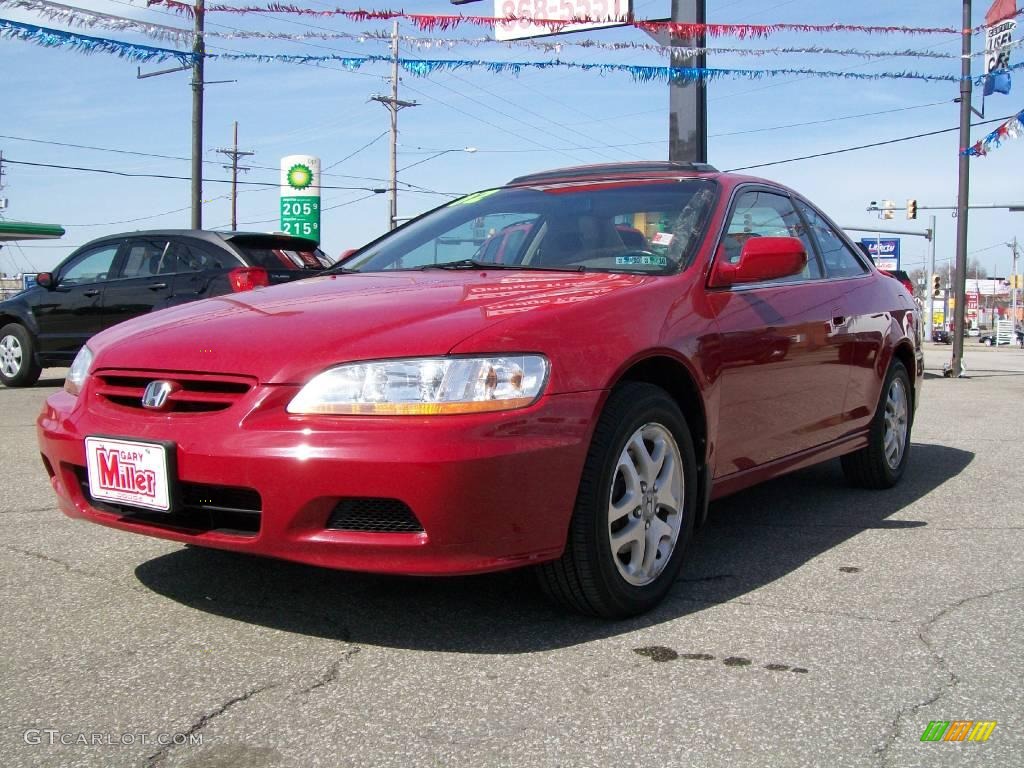 2002 Accord EX V6 Coupe - San Marino Red / Ivory photo #1