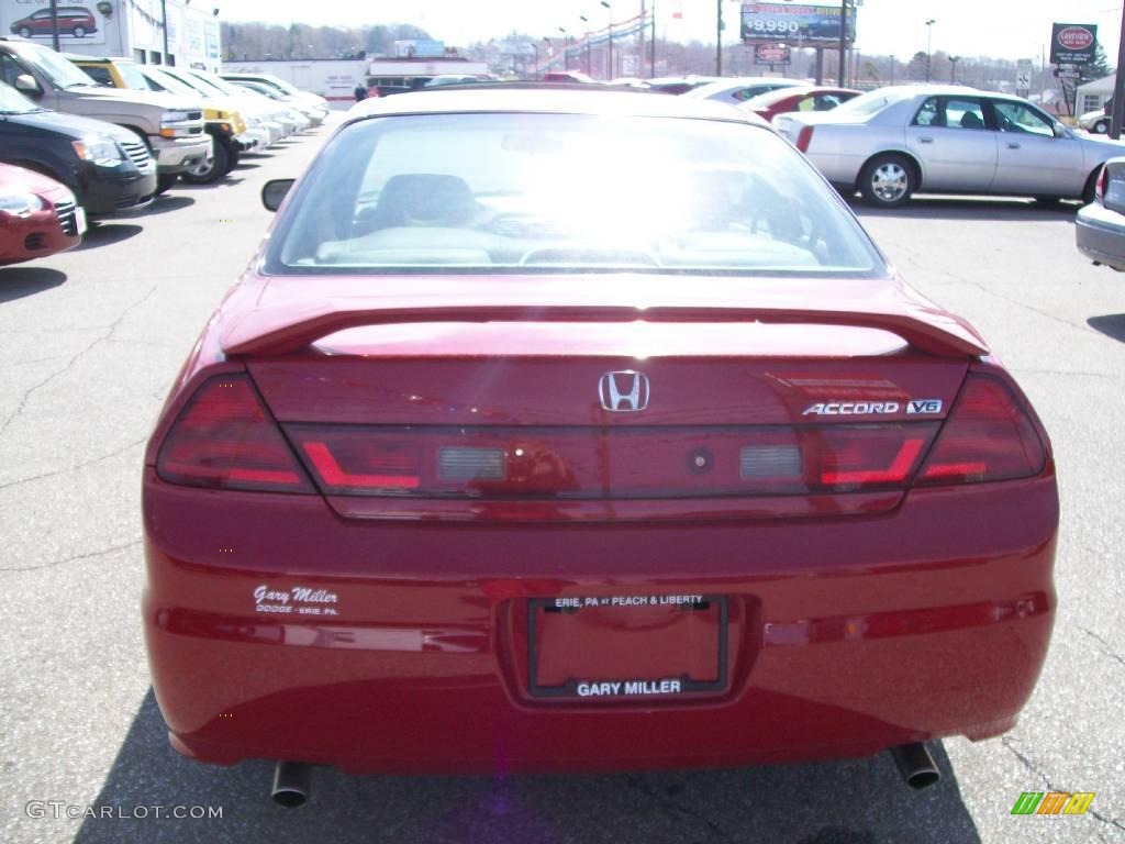 2002 Accord EX V6 Coupe - San Marino Red / Ivory photo #4