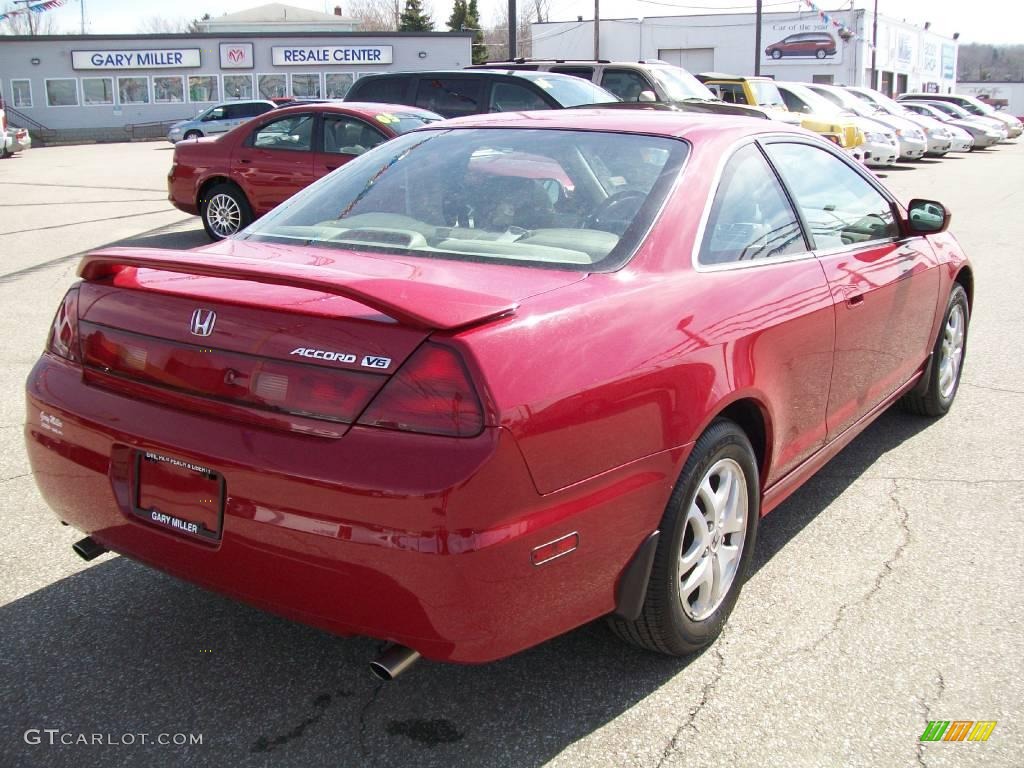 2002 Accord EX V6 Coupe - San Marino Red / Ivory photo #6