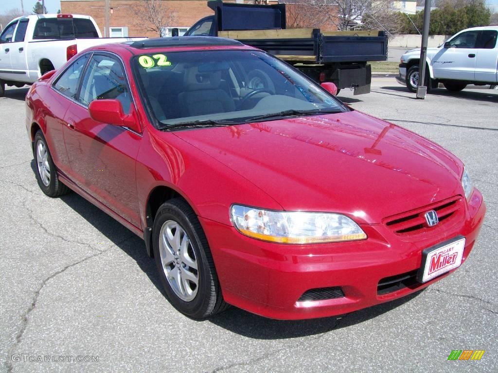 2002 Accord EX V6 Coupe - San Marino Red / Ivory photo #7