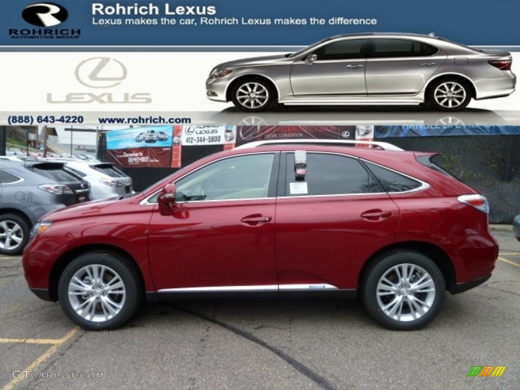 2012 RX 450h AWD Hybrid - Matador Red Metallic / Parchment photo #1