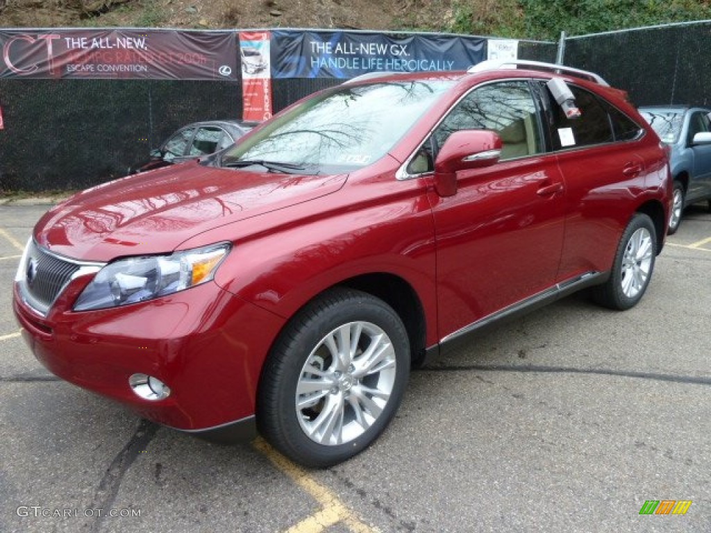 2012 RX 450h AWD Hybrid - Matador Red Metallic / Parchment photo #8