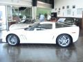 Arctic White/60th Anniversary Pearl Silver Blue Stripes 2013 Chevrolet Corvette Grand Sport Coupe Exterior