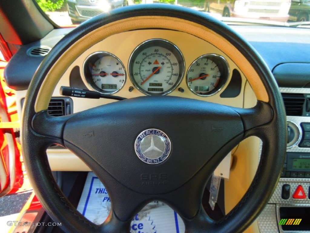 2001 Mercedes-Benz SLK 230 Kompressor Roadster Sienna Beige Steering Wheel Photo #67209936