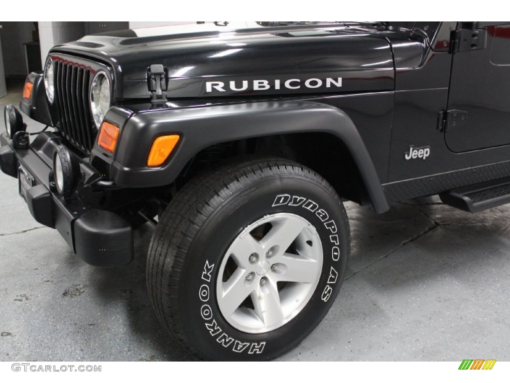 2003 Wrangler Rubicon 4x4 - Black Clearcoat / Khaki photo #9