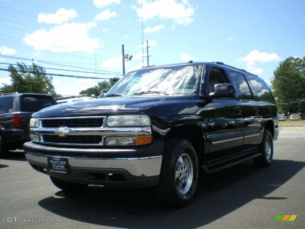 2002 Suburban 1500 LT 4x4 - Onyx Black / Tan photo #1