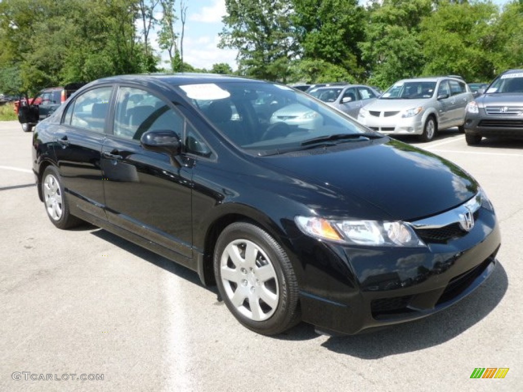 Crystal Black Pearl 2010 Honda Civic LX Sedan Exterior Photo #67216370