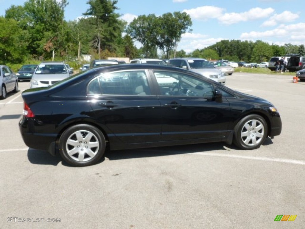 Crystal Black Pearl 2010 Honda Civic LX Sedan Exterior Photo #67216430