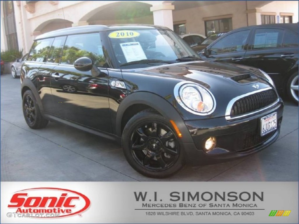 2010 Cooper S Clubman - Midnight Black Metallic / Rooster Red Leather/Carbon Black photo #1