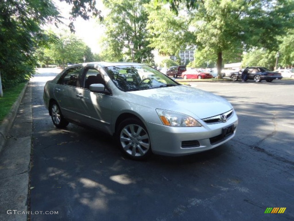 2006 Accord LX V6 Sedan - Alabaster Silver Metallic / Black photo #1