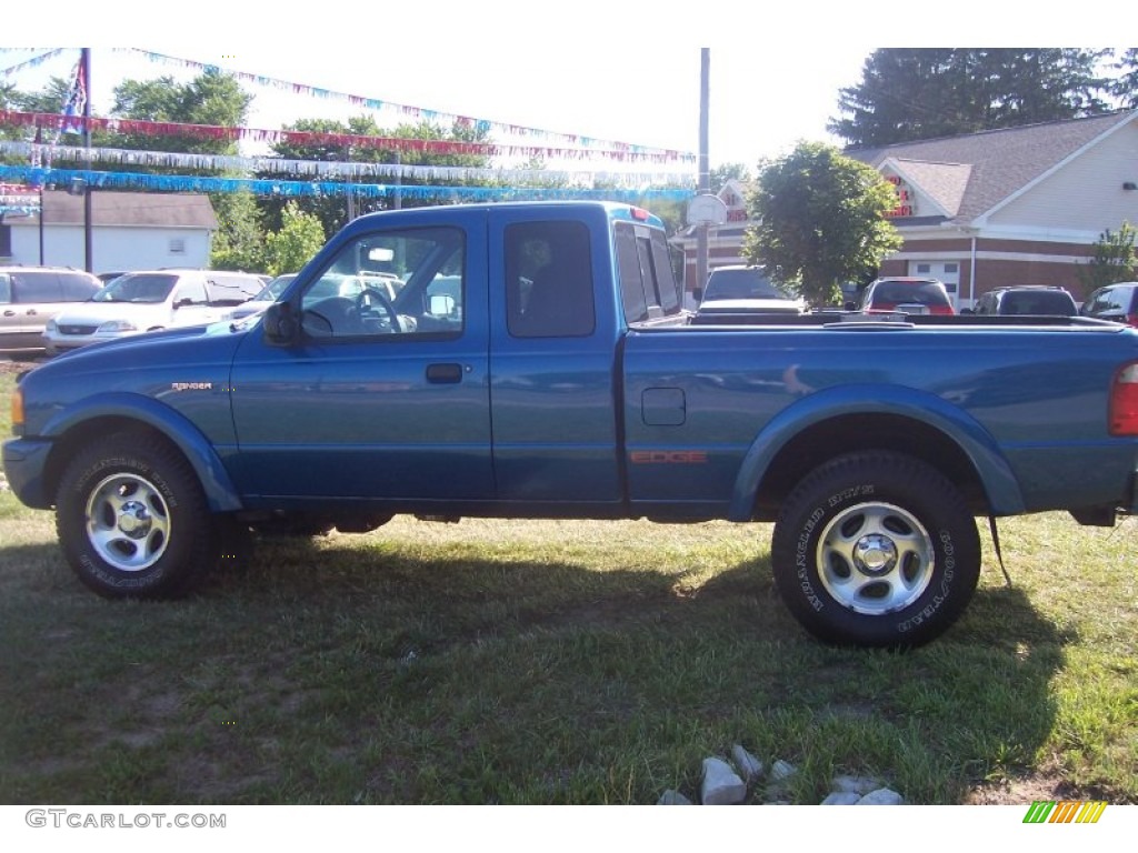 2001 Ranger Edge SuperCab 4x4 - Bright Island Blue Metallic / Dark Graphite photo #6