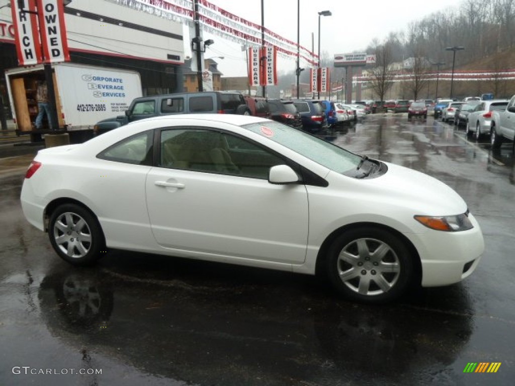 2007 Civic LX Coupe - Taffeta White / Ivory photo #5