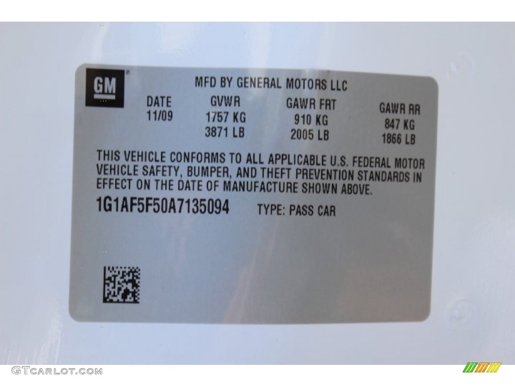 2010 Cobalt LT Sedan - Summit White / Gray photo #20