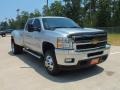 Sheer Silver Metallic 2011 Chevrolet Silverado 3500HD LTZ Crew Cab 4x4 Dually