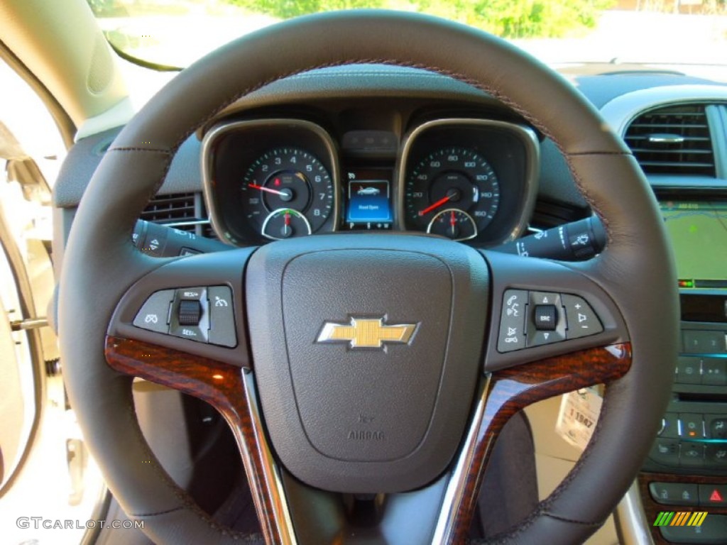 2013 Chevrolet Malibu ECO Cocoa/Light Neutral Steering Wheel Photo #67225134