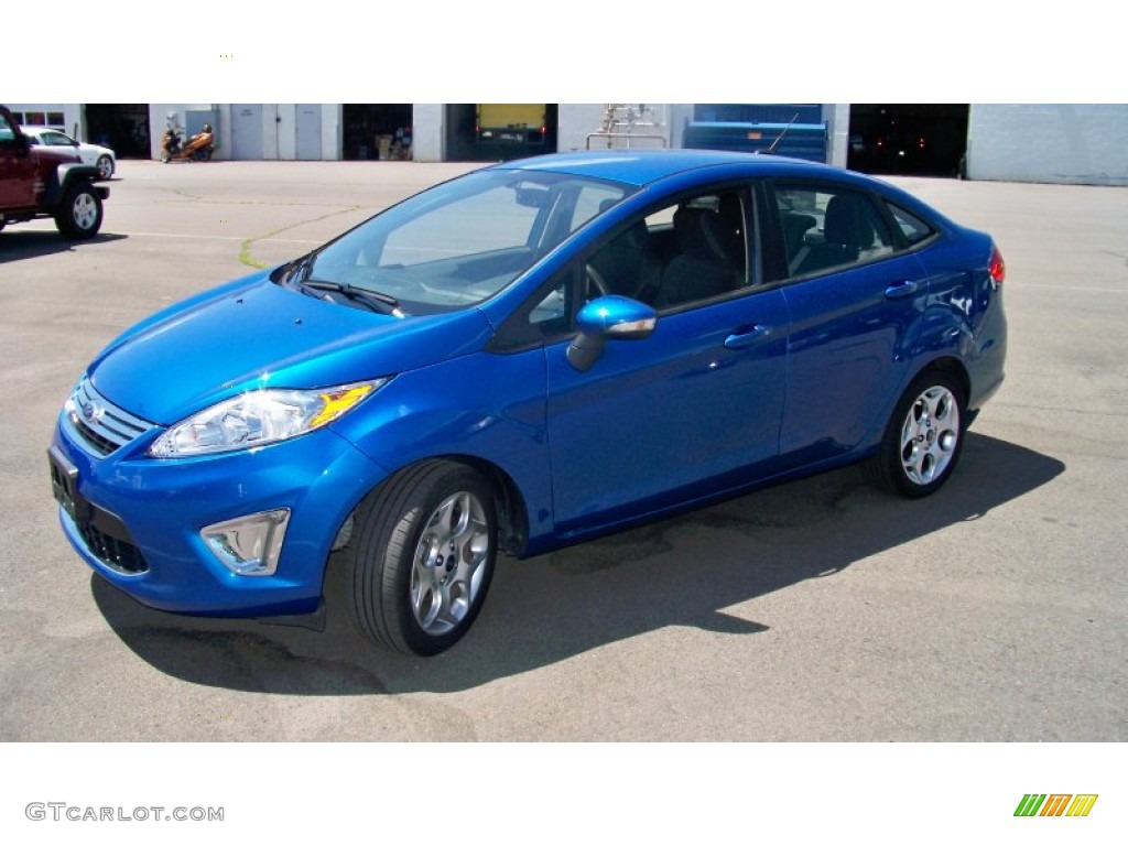 2011 Fiesta SEL Sedan - Blue Flame Metallic / Charcoal Black/Blue Cloth photo #1