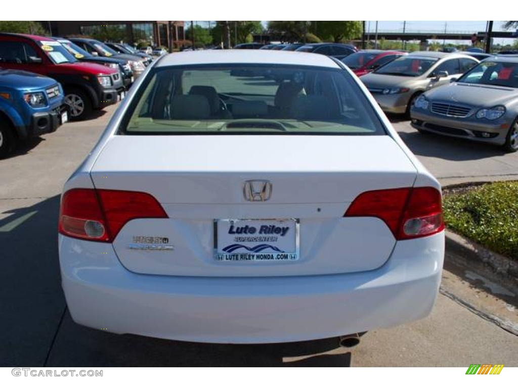 2007 Civic LX Sedan - Taffeta White / Ivory photo #6