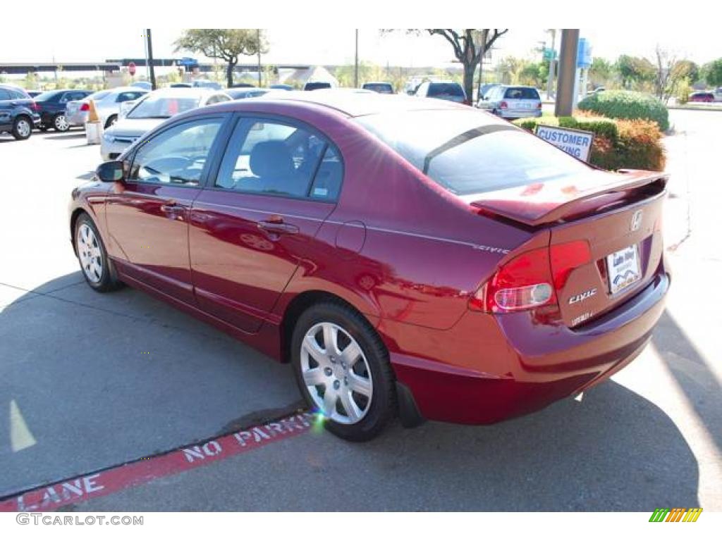 2007 Civic LX Sedan - Tango Red Pearl / Ivory photo #5