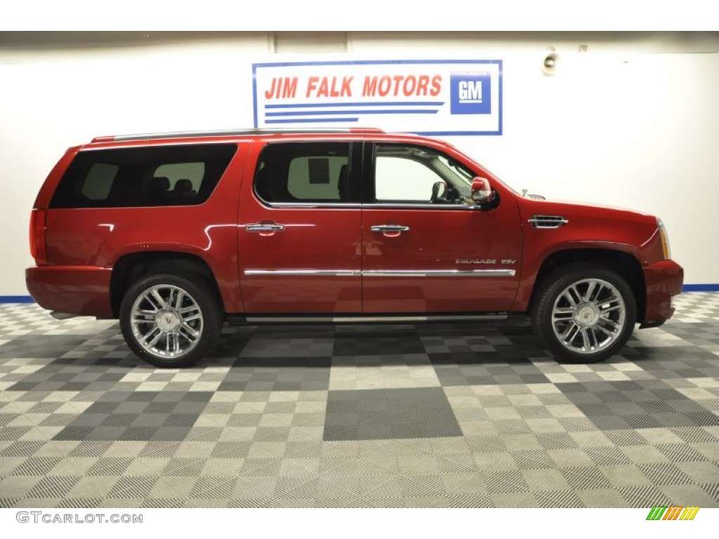 2012 Escalade ESV Platinum AWD - Crystal Red Tintcoat / Ebony/Ebony photo #63