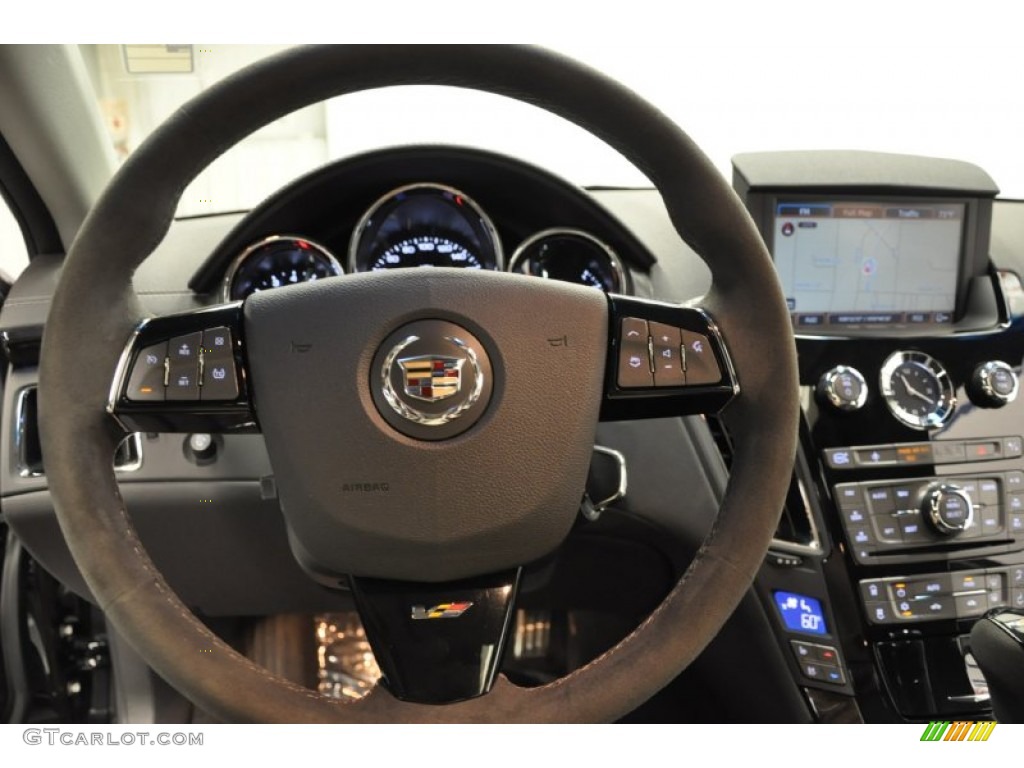 2011 Cadillac CTS -V Sedan Ebony Steering Wheel Photo #67237515