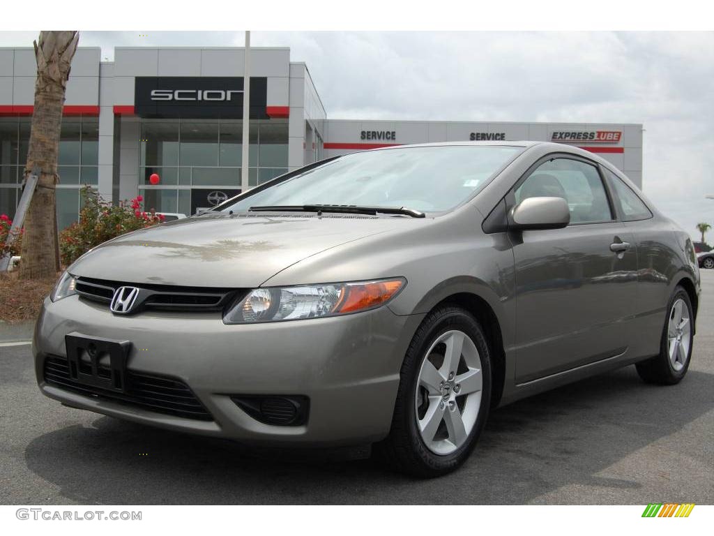 2007 Civic EX Coupe - Galaxy Gray Metallic / Black photo #1