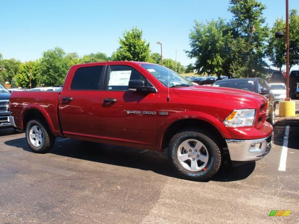 2012 Ram 1500 Outdoorsman Crew Cab 4x4 - Deep Cherry Red Crystal Pearl / Dark Slate Gray/Medium Graystone photo #2