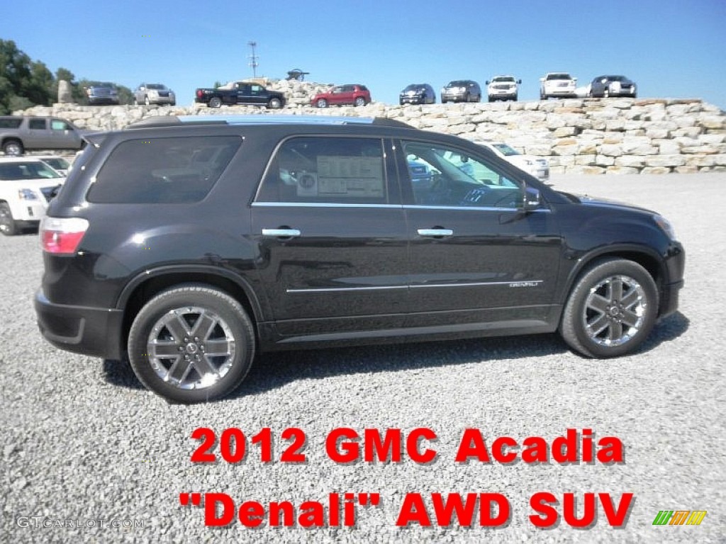 2012 Acadia Denali AWD - Carbon Black Metallic / Ebony photo #1