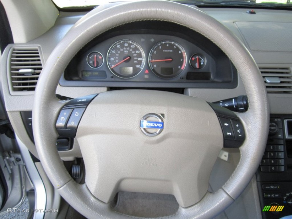 2003 Volvo XC90 2.5T AWD Taupe/Light Taupe Steering Wheel Photo #67241262